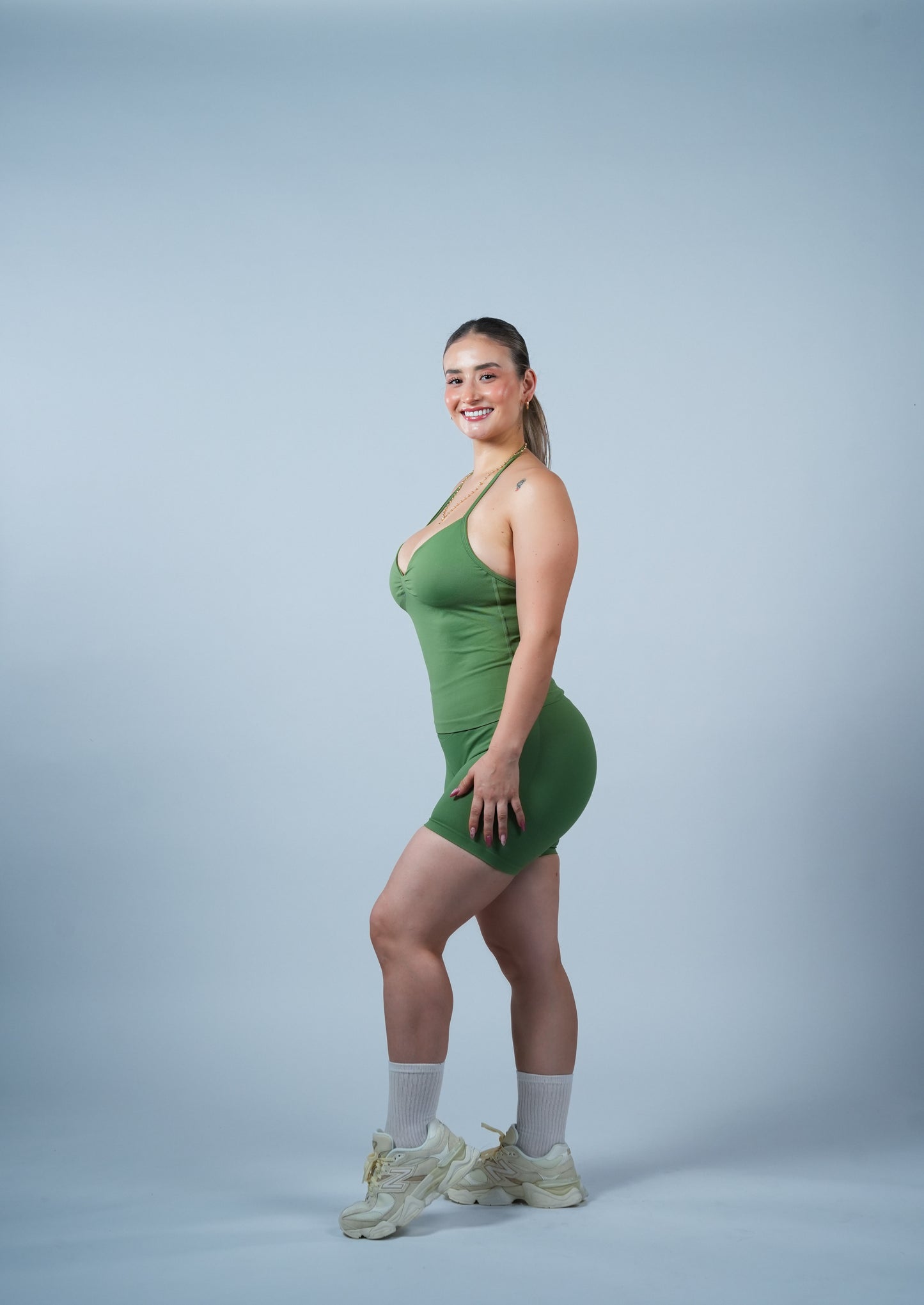 Set Workout Long Top Olive Green